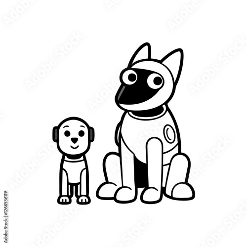 A futuristic robot dog with sleek metallic features