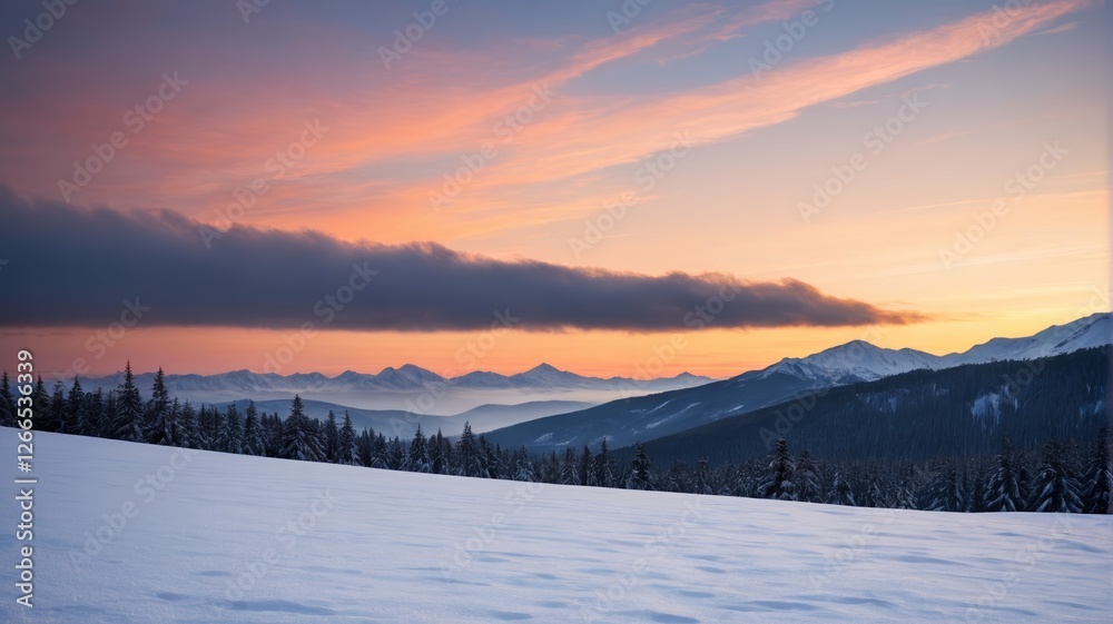 mountains in the distance with snow on the ground and a person on skis mountains in the distance with snow on the ground and a person on skis