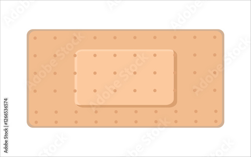 Rectangular adhesive bandage with polka dot pattern on a white background