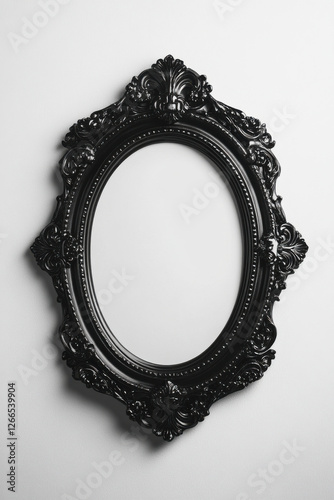Black picture frame isolated on white