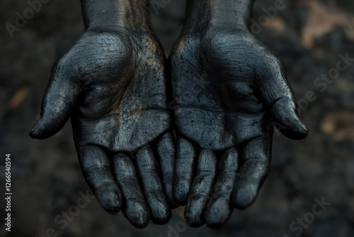 Wallpaper Mural Black colored hands. The focus lies on the right hand Torontodigital.ca