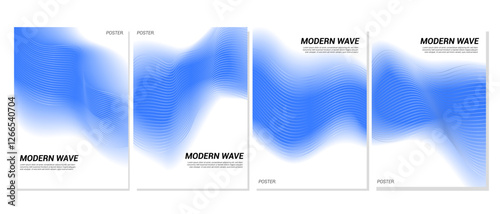 Dynamic wave poster design collections. Design with wavy and line concept for trendy art