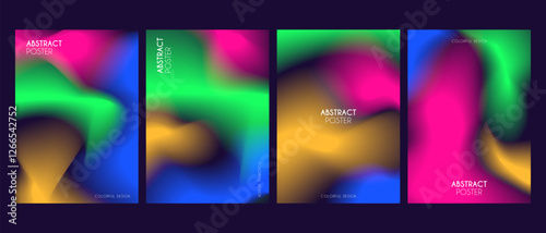 Colorful smooth blend poster design with liquid concept for background or art print
