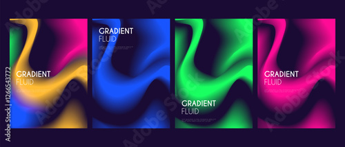 Colorful liquid poster design. Trendy background with fluid style for art print