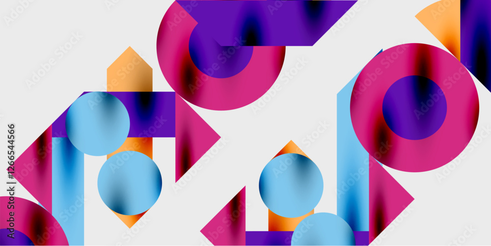 Modern abstract background featuring circles, lines, and triangles in a dynamic geometric composition. Perfect for stylish, tech, or creative-themed designs Modern abstract background featuring circles, lines, and triangles in a dynamic geometric composition. Perfect for stylish, tech, or creative-themed designs