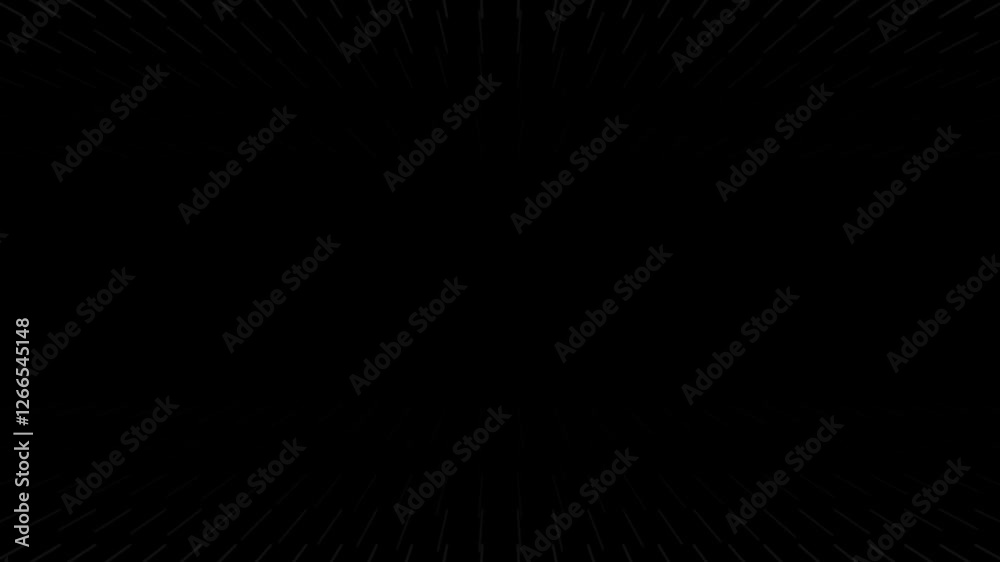 halftone white lines bars on black background animation opening horizontal spread all direction form center gradually, futuristic digital sciene fiction theme scene