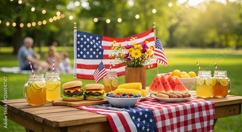 Patriotic Fourth of July Picnic Food and Drinks