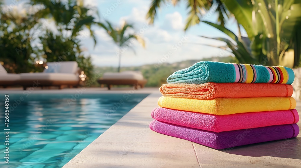Obraz premium swimming pool with towels