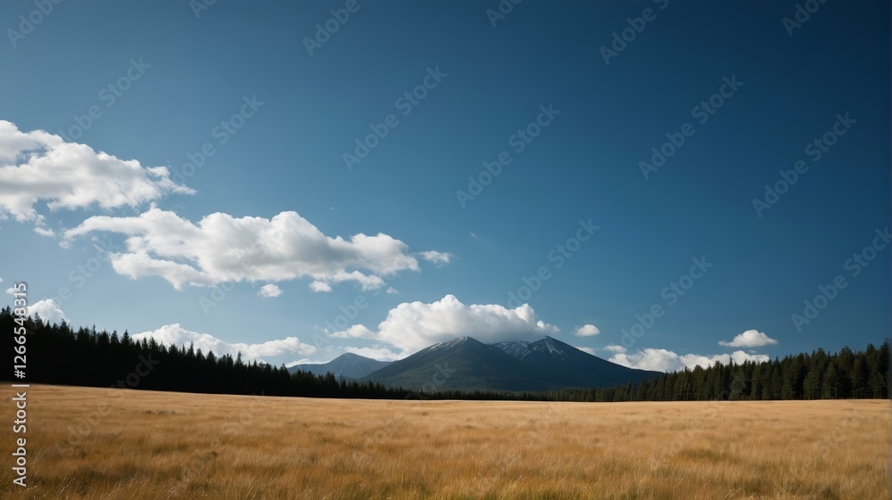 Obraz premium there is a field with a mountain in the background