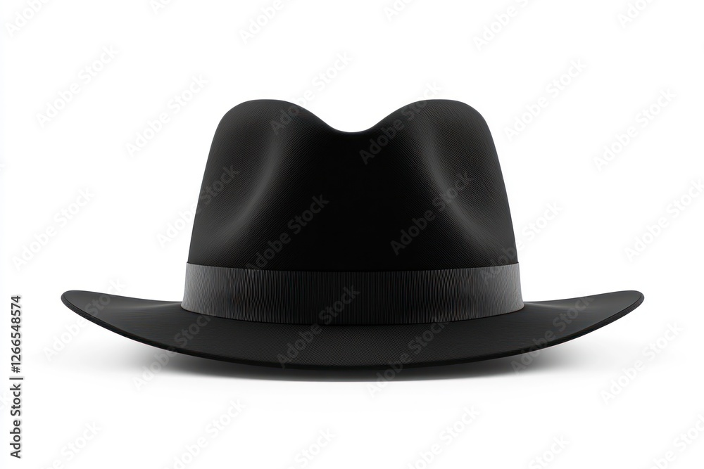 Black plain hat isolated on white background. 3D render, HD Realistic Black plain hat isolated on white background. 3D render, HD Realistic