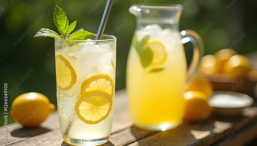 Refreshing Homemade Lemonade Recipe with Lemon Slices Refreshing Homemade Lemonade Recipe with Lemon Slices