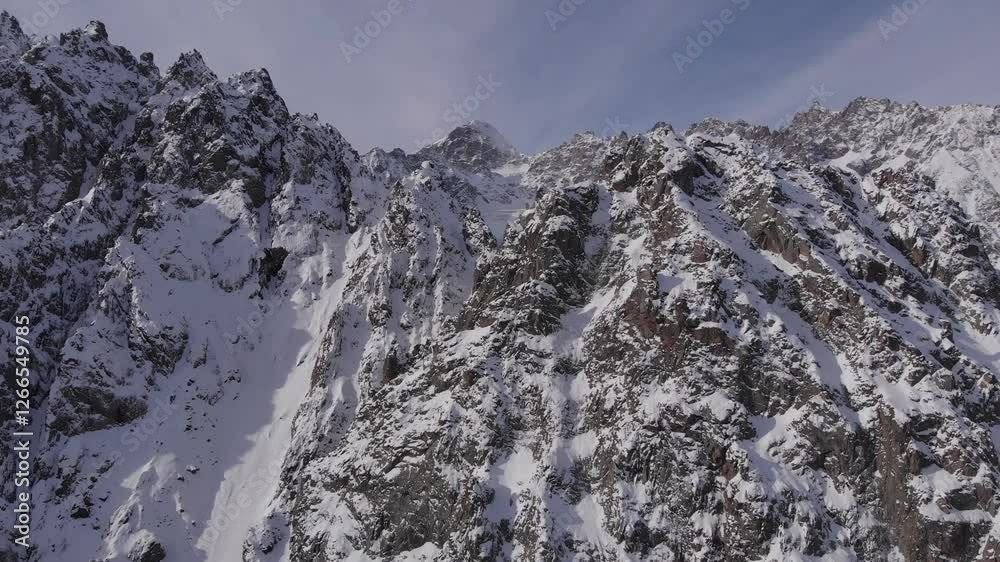 Caucasus, North Ossetia. Tsei Gorge. Winter Mountains. Caucasus, North Ossetia. Tsei Gorge. Winter Mountains.