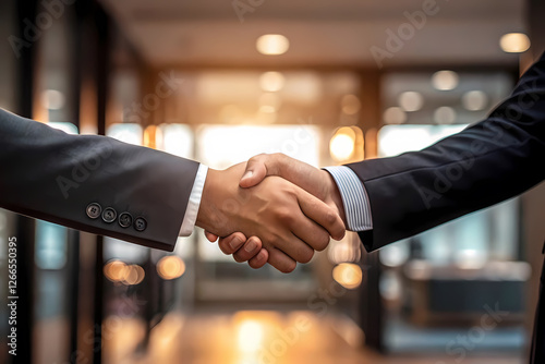 business people shaking hands in the office - thank you business, hand shake