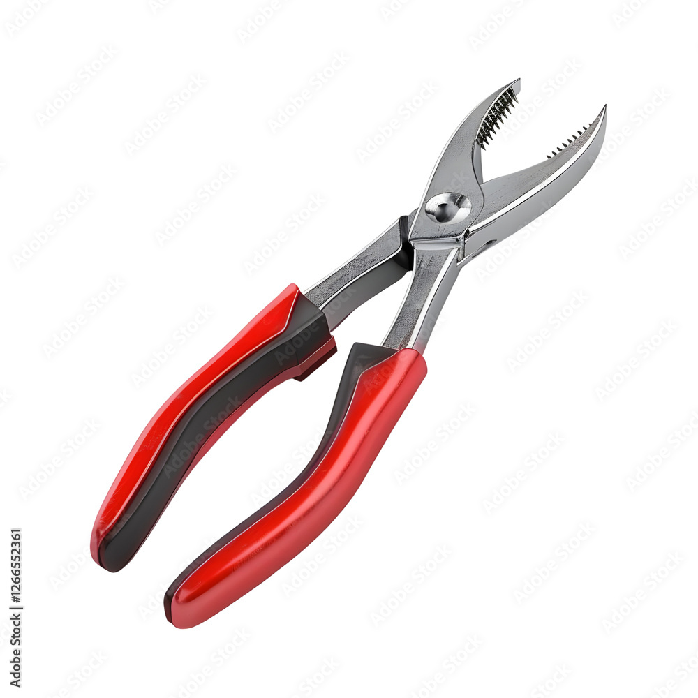 Red and Silver Pliers isolated on transparent background Red and Silver Pliers isolated on transparent background