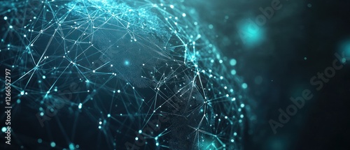 Abstract representation of a digital globe interconnected with glowing networks, illustrating global connectivity and technology