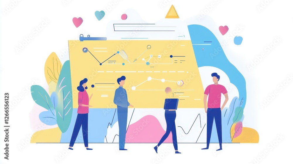 Customer journey flat design side view user experience animation Triadic Color Scheme. Customer journey flat design side view user experience animation Triadic Color Scheme.