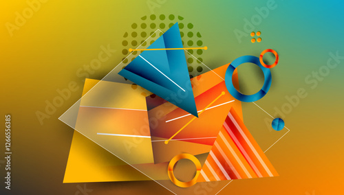 Abstract background geometric design with colorful gradients