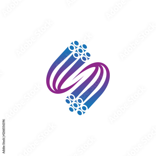 Cable and S letter icon logo design illustration