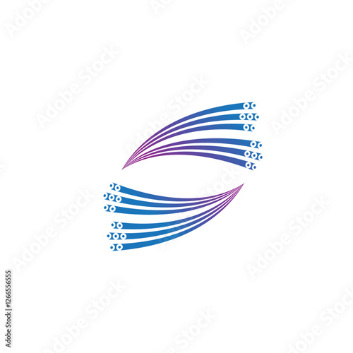 Cable and S letter icon logo design illustration