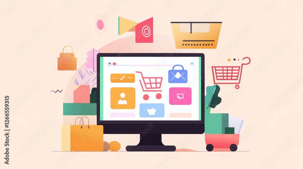 E-commerce marketing flat design front view social media theme water color Split-complementary color scheme. E-commerce marketing flat design front view social media theme water color Split-complementary color scheme.