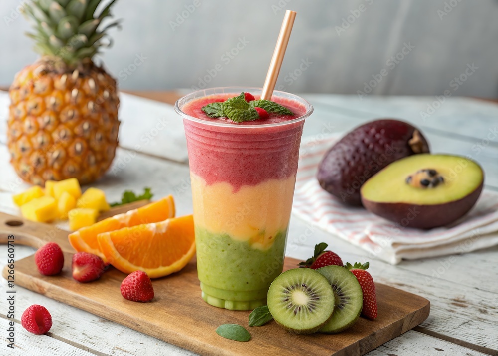 fruit cocktail with fruits and berries Various hot beverages drinks. Different coffee drinks assorted isolated fruit cocktail with fruits and berries Various hot beverages drinks. Different coffee drinks assorted isolated