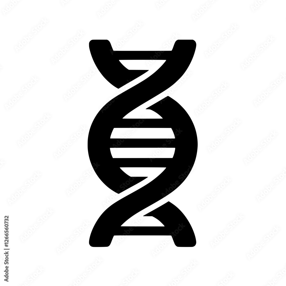DNA Double Helix Icon: A simple, bold, and vector-ready black icon of a DNA double helix. Perfect for use in presentations, infographics, websites. DNA Double Helix Icon: A simple, bold, and vector-ready black icon of a DNA double helix. Perfect for use in presentations, infographics, websites.