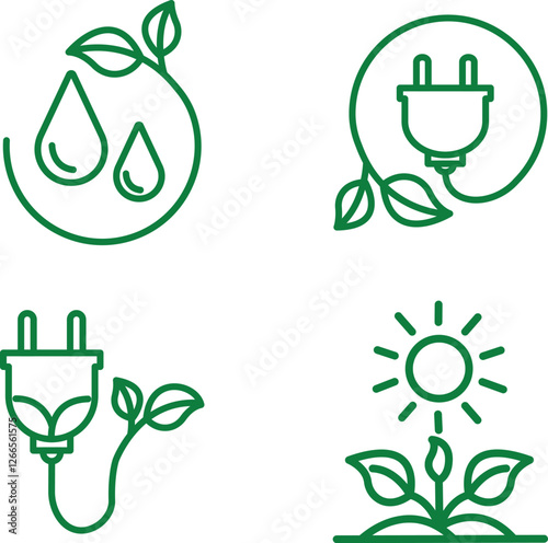 Green Energy and Sustainable Resources icons.
