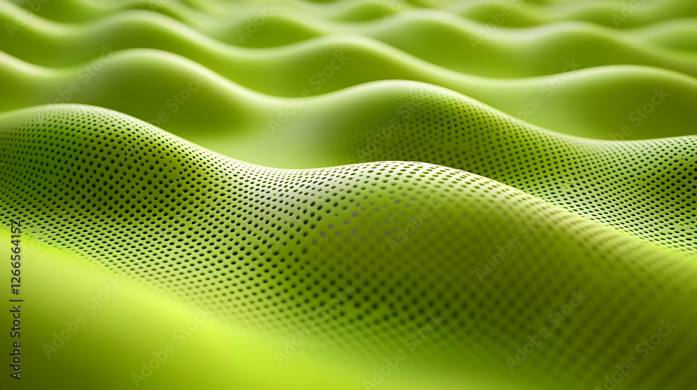 Fototapeta premium Abstract green wavy textured surface