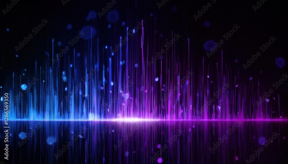 abstract soundwave spectrum with vibrant pink and blue neon glowing bars reflecting on dark background abstract soundwave spectrum with vibrant pink and blue neon glowing bars reflecting on dark background