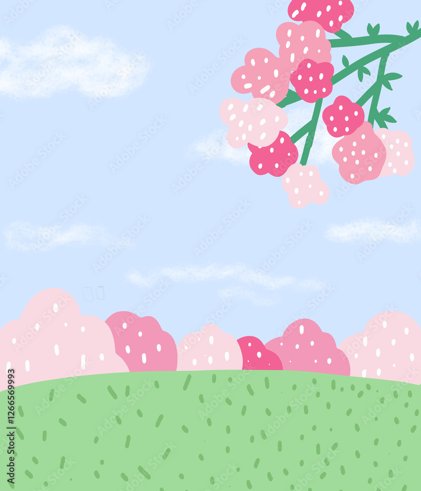 Beautiful spring background for graphic design and any creative project, feel the artistic with hand drawn, no AI generated Beautiful spring background for graphic design and any creative project, feel the artistic with hand drawn, no AI generated