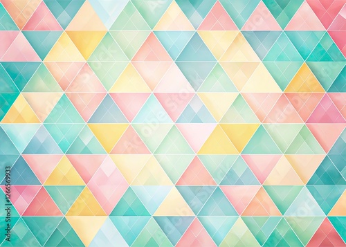 Abstract aerial photography: vibrant pastel geometric shapes, interlocking triangles and squares.