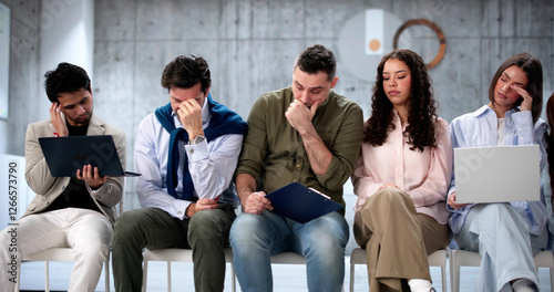 Tableau sur toile Unemployed job seekers wait for interview