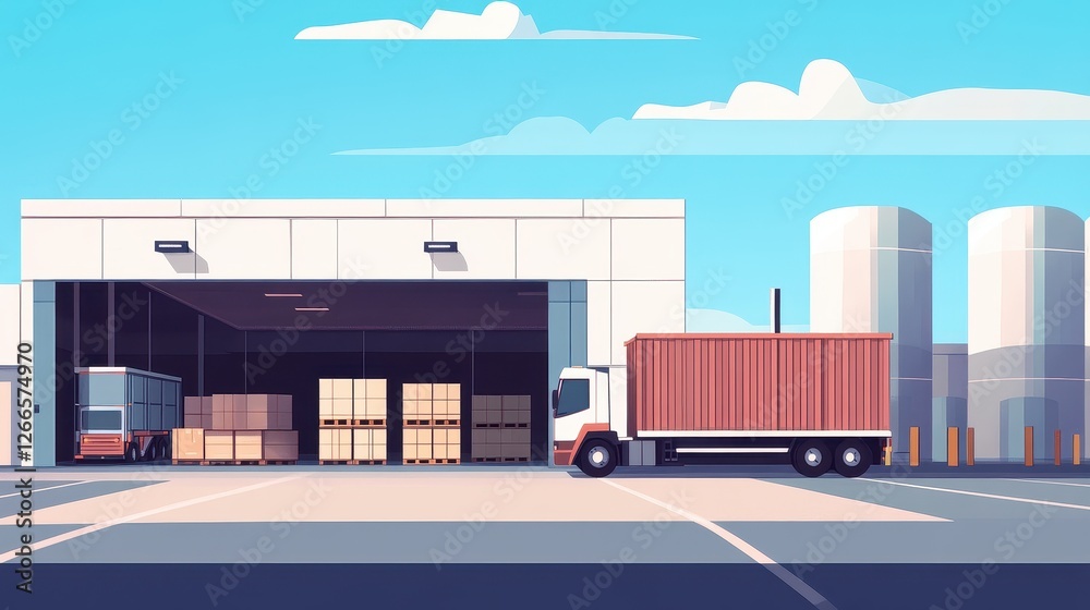 logistics management flat design side view warehouse theme animation vivid. logistics management flat design side view warehouse theme animation vivid.