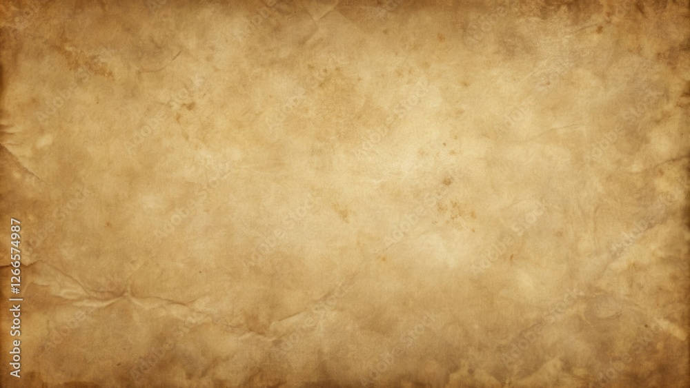 Fototapeta premium Aged Parchment Texture A Detailed View of Wrinkled, Stained Paper