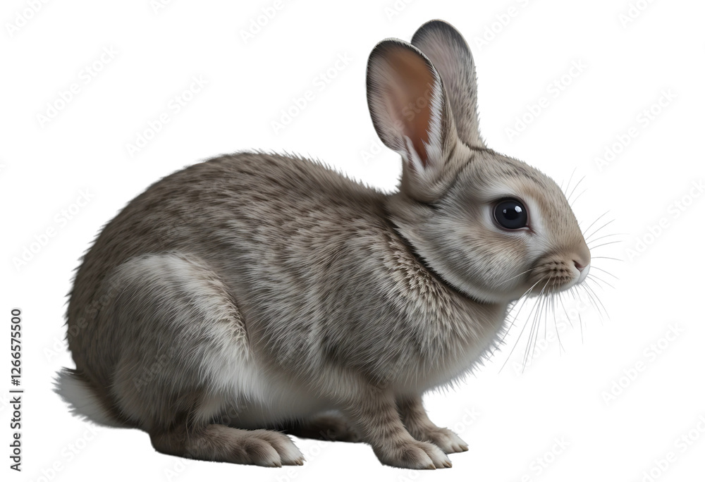 Obraz premium A beautiful rabbit isolated on white background
