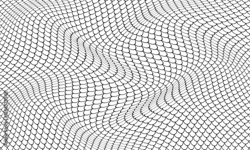 abstract black small fish scale wave pattern art can be used background.