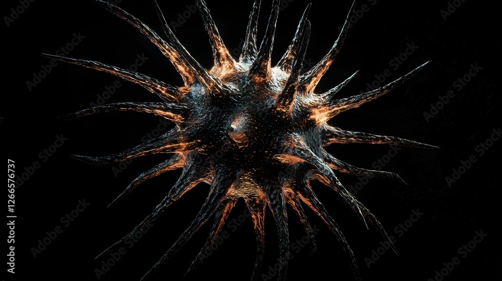 Obraz premium Detailed Rendering of Virus Cell