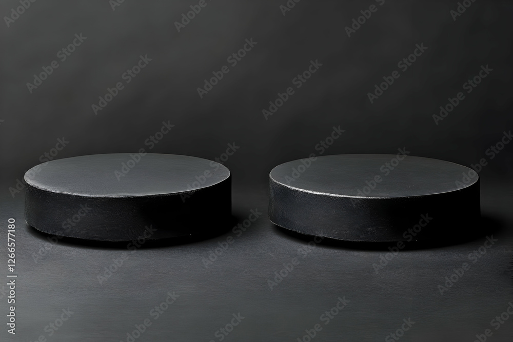Empty display podiums, studio backdrop Empty display podiums, studio backdrop