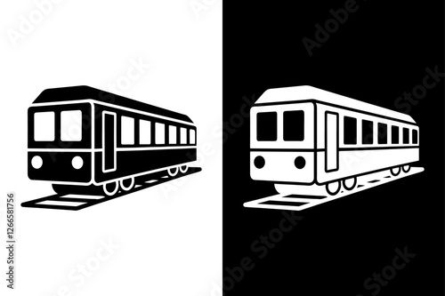 Train Icon silhouette, Vector Symbol Illustration. Pixel Perfect, Editable Stroke.