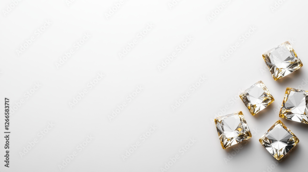 Shiny diamond shaped gems on light background, perfect for design Shiny diamond shaped gems on light background, perfect for design