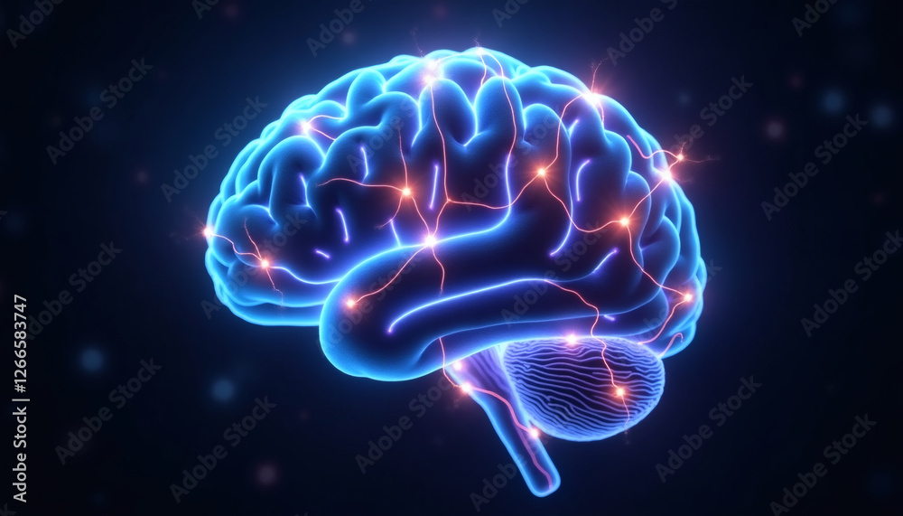 Fototapeta premium Cybernetic Neural Web of Glowing Synapses