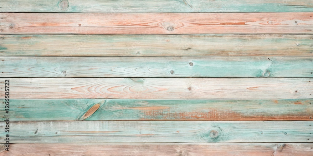 Naklejka premium Rustic Weathered Wooden Planks with a Distressed Paint Finish, Ideal for Backgrounds and Design Projects