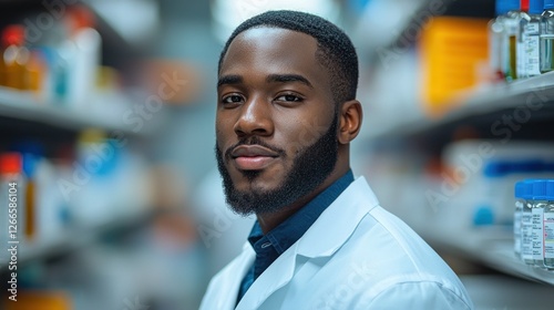 Portrait of a Confident African American Male Scientist in a Laboratory Setting