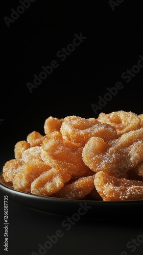 Sugary carnivalstyle fried dough fritters on a plate photo