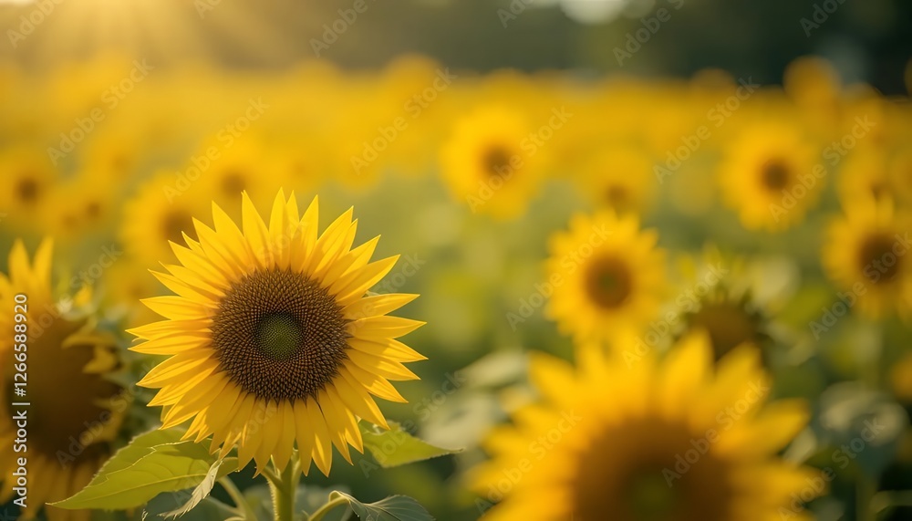 Vibrant Sunflower Field at Sunset Golden Hour Photography Vibrant Sunflower Field at Sunset Golden Hour Photography
