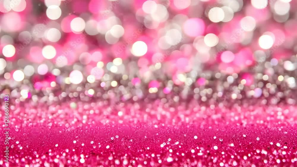 Vibrant pink glitter background with sparkling bokeh effect highlighting shimmer at a festive celebration