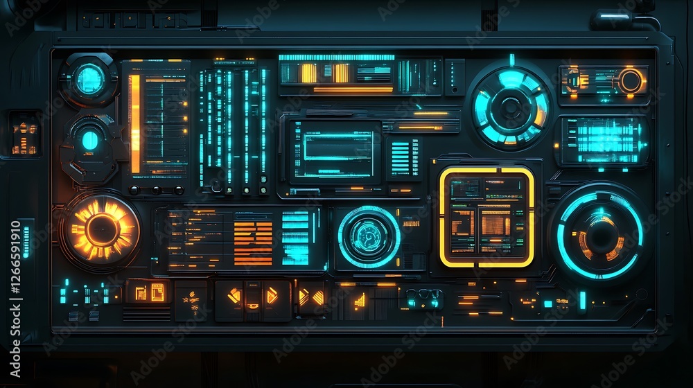 Obraz premium electronic components mounted on a board