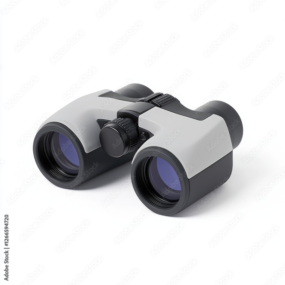 High-quality binoculars for outdoor adventures and wildlife observation., on a white background High-quality binoculars for outdoor adventures and wildlife observation., on a white background