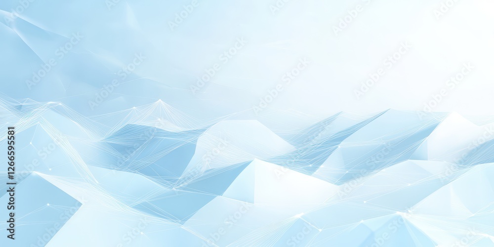 Fototapeta premium Abstract polygonal landscape with connected dots and lines