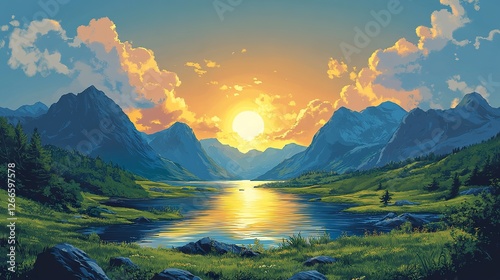 moutains and adverture background,illustration --ar 16:9 --stylize 450 --v 6.1 Job ID: bda7a6d4-28b5-4b3b-acac-e856d2f423ae